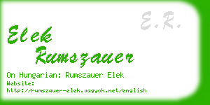 elek rumszauer business card